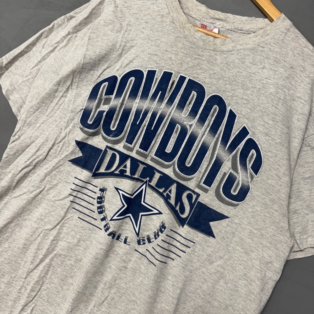 Vintage Dallas Cowboys T-Shirt Gray Vintage Graphic Distressed XL - Picture 2 of 6